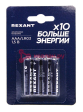 REXANT 39-1012 батарейка алкалиновая AAA/LR03 мизинчиковая 1,5В блистер 4 шт.