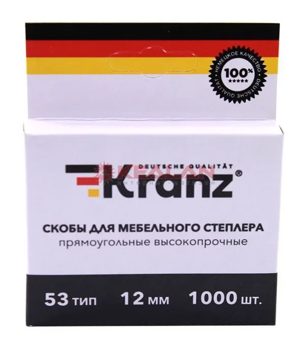 KRANZ скобы для мебельного степлера 12 мм, тип 53, 1000 шт.