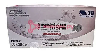 Adolf Bucher 12.0077.30.W салфетка из микрофибры, неокрашеная, 30 х 30 см, 30 шт.