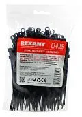 REXANT 07-0105 100x3,5 стяжки кабельные, черные, с отверстием под саморез, 100 шт.