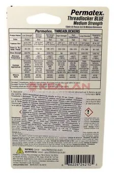 Permatex 24210 фиксатор резьбы средней фиксации синий, 10 мл.