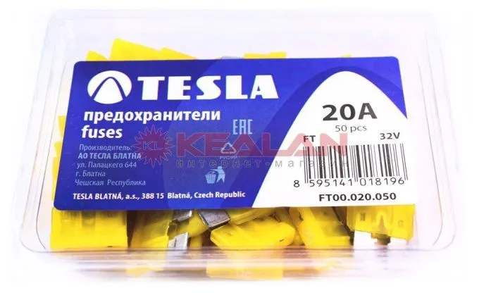 TESLA FT20 предохранитель ножевого типа, стандарт, 50 шт.