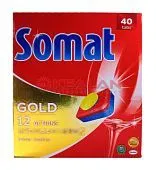 SOMAT таблетки для посудомоечной машины, голд табс, 40 шт.