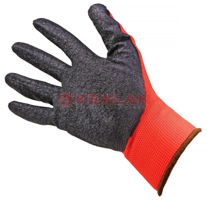 GWARD Red красные нейлоновые перчатки с черным текстурированным латексом, 10/XL