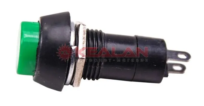 REXANT 36-3032 выключатель-кнопка 250V 1А (2с) ON-OFF зеленая