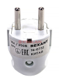 REXANT 16-0732 вилка евро прямая с з/к белая 16А