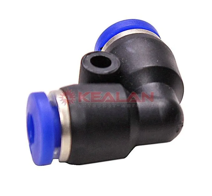 TEC PUL 04 / FU-4 фитинг для трубок, угловой, пластиковый, входной размер 4 мм.