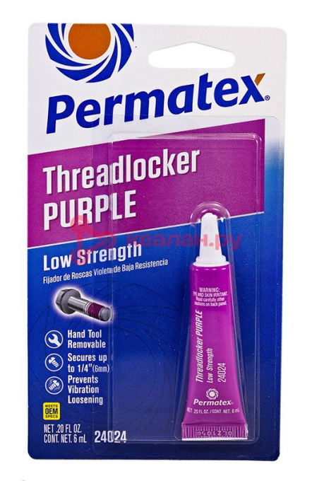 Permatex 24024 фиксатор резьбы легкой фиксации, пурпурный, 6 мл.