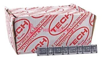 TECH K081 cвинцовые самоклеящиеся балансировочные грузики, 4 х 5 г, + 4 х 10 г, 60 г, 50 шт.