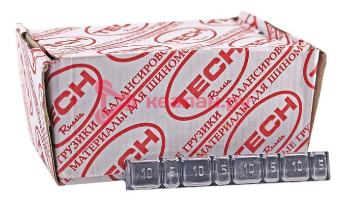 TECH K081 cвинцовые самоклеящиеся балансировочные грузики, 4 х 5 г, + 4 х 10 г, 60 г, 50 шт.