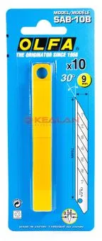 OLFA OL-SAB-10B лезвие сегментированное, остроугольное, 9 мм, 10 шт.