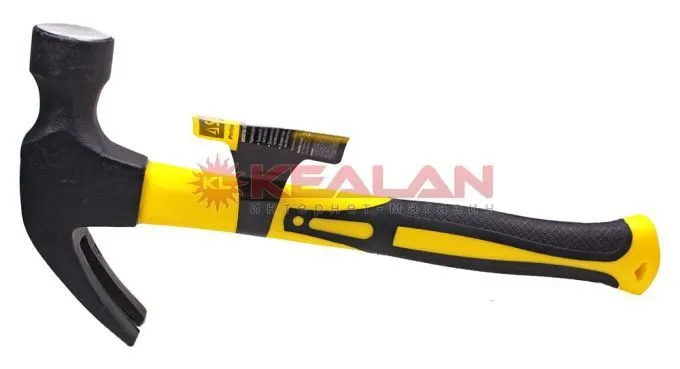 STAYER Fiberglass 2026_z01 молоток-гвоздодёр столярный с фиберглассовой рукояткой, 680 г.