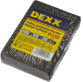 DEXX губка шлифовальные четырехсторонняя, AL2O3 средняя жесткость, Р320, 100х68х26 мм.