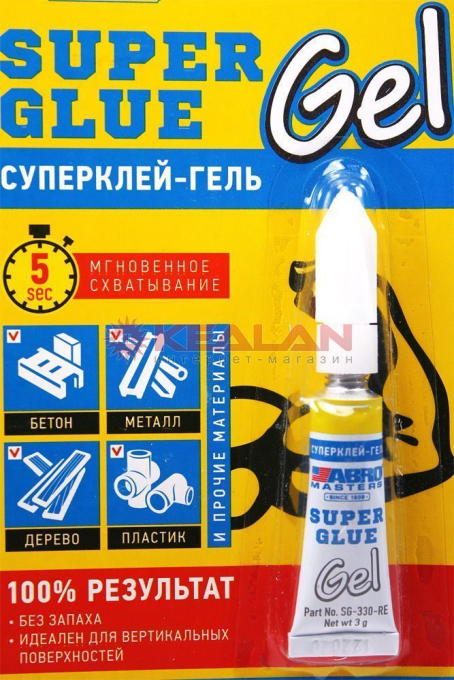 ABRO MASTERS SG-330-R суперклей-гель, 3 г.