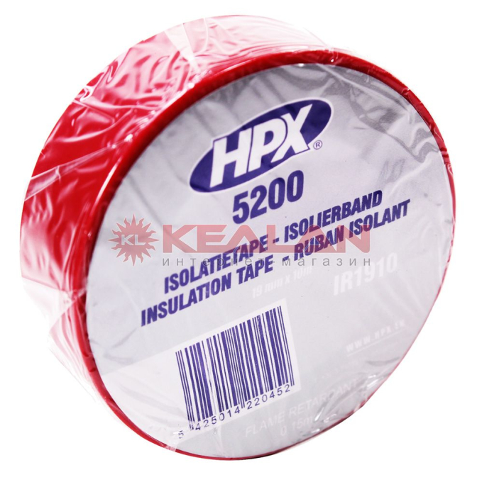 HPX IR1910 изоляционная лента ПВХ, красная, 19 мм, 10 м.