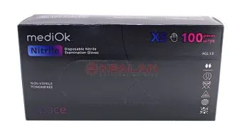 MEDIOK Space нитриловые перчатки, черные, размер XS, 100 шт.