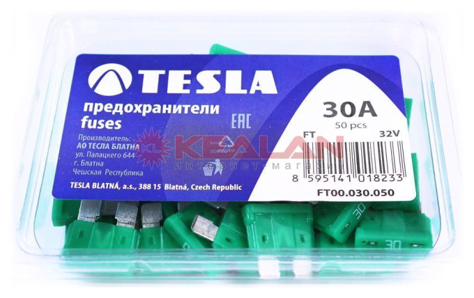 TESLA FT30 предохранитель ножевого типа, стандарт, 50 шт.