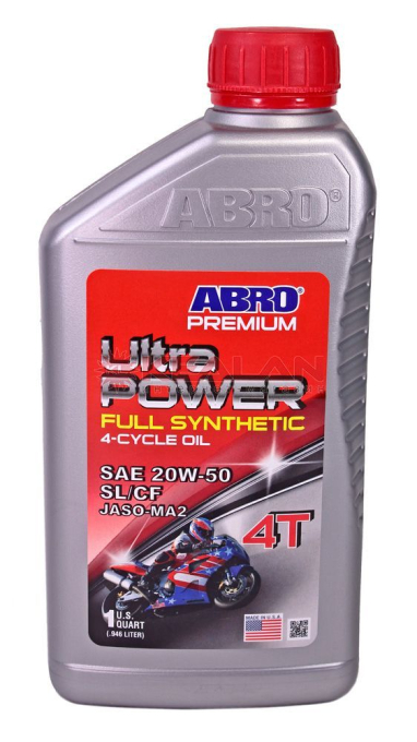 ABRO MC-FS-20-50-SL-CF-JASOMA2 масло моторное синтетическое премиум API для четырехтактных двигателе