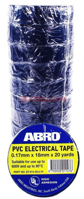 ABRO ET-914-BLU-R изолента термостойкая, синяя, 18 мм, 18 м.