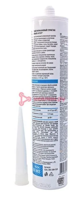ASTER SEAL-300-SAN-CLR герметик силиконовый санитарный, прозрачный, 300 мл.