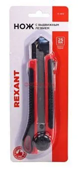 REXANT 12-4919 нож с сегментированным лезвием, корпус ABS пластик обрезиненный, 25 мм.