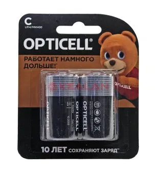 OPTICELL LR14-2BL батарейка алкалиновая, 2 шт.