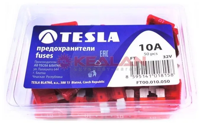TESLA FT10 предохранитель ножевого типа, стандарт, 50 шт.
