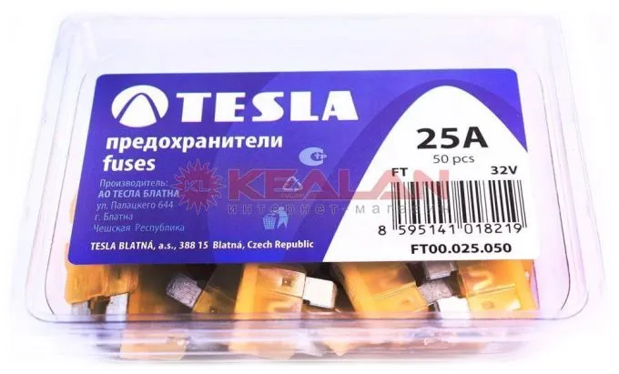 TESLA FT25 предохранитель ножевого типа, стандарт, 50 шт.