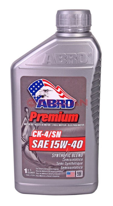 ABRO MO-SB-15-40-CK4-SN-QT масло моторное полусинтетическое SAE 15W40 CK-4/SN, 946 мл.