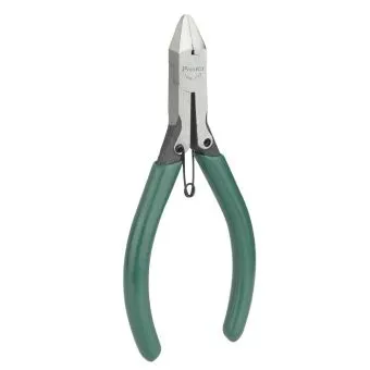 Pro'sKit 1PK-717 мини бокорезы, хром-ванадиевая сталь, ручки зеленого цвета,  124 мм.