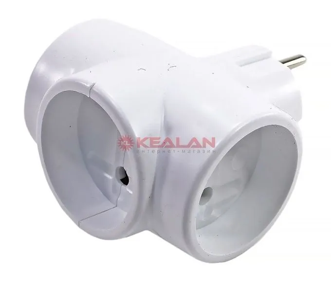 REXANT 11-1068 тройник электрический белый 6A б/з 220 В