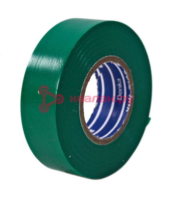 Denka Vini-Tape 234 изолента зеленая, ПВХ, 0,13 мм, 19 мм, 20 м.