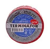 Terminator IU1K red изолента красная ПВХ, огнеупорная, всепогодная, 0,17 мм, 19 мм, 20 м.