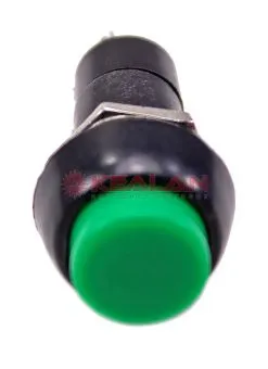 REXANT 36-3042 выключатель-кнопка 250V 1А (2с) (ON)-OFF Б/Фикс зеленая, в упаковке 10 шт.