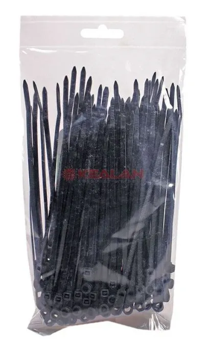 Fortisflex 150x3.5 стяжка нейлоновая с отверстием под винт черная, 100 шт.