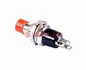 REXANT Выключатель-кнопка  металл 220V 2А (2с) (ON)-OFF  Ø7.2, красная, Micro (RWD-301, PBS-10B)