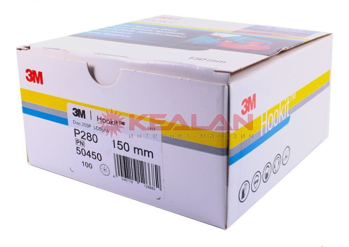 3M™ 50450 255P+ круг абразивный, золотой, 15 отверстий, Р280, 150 мм.