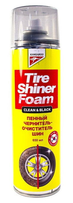 KANGAROO Tire Shiner Clean&Black пенный очиститель-чернитель шин, 650 мл.