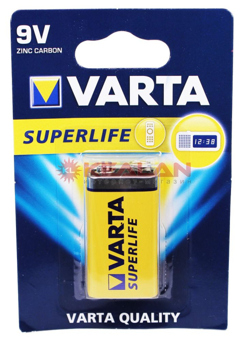 VARTA SUPERLIFE 9V батарейка, в блистере