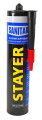 STAYER "MASTER" Герметик санитарный силиконовый, для помещений с повышенной влажностью, прозрачный, 