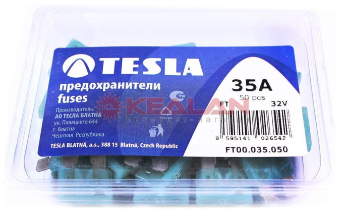 TESLA FT35 предохранитель ножевого типа, стандарт, 50 шт.