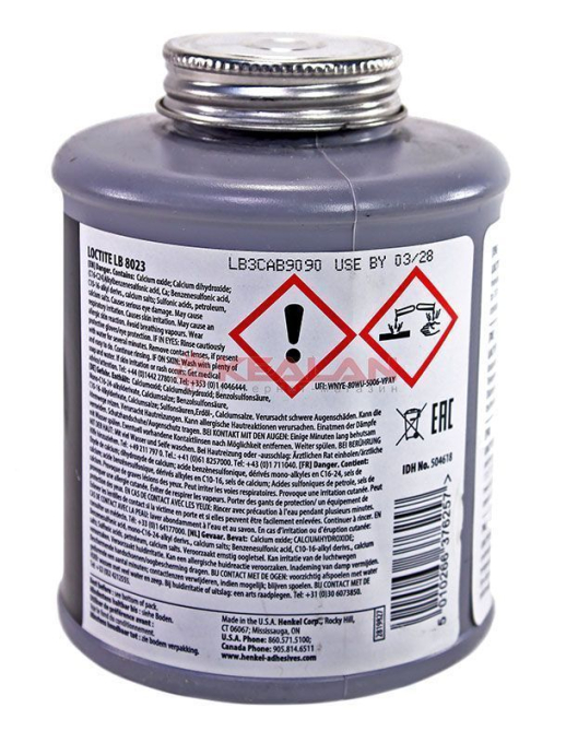 LOCTITE LB 8023 смазка противозадирная, стойкая к вымыванию, банка с кистью, 453 г.