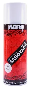 ABRO SPG-040 краска-спрей SABOTAGE 40, белый