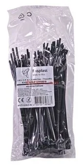 Fasplast 140x3.5 кабельные стяжки черные, морозостойкие, 100 шт.
