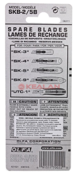 OLFA OL-SKB-2/5B лезвие трапециевидное для SK-4, 17,5х72х0,6 мм., 5 шт.