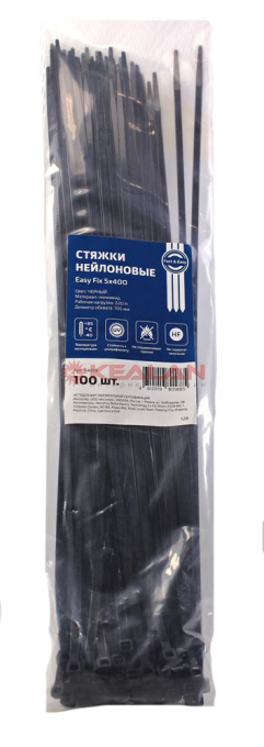 Fortisflex EasyFix 400x4.8 стяжки кабельные, черные, 100 шт.