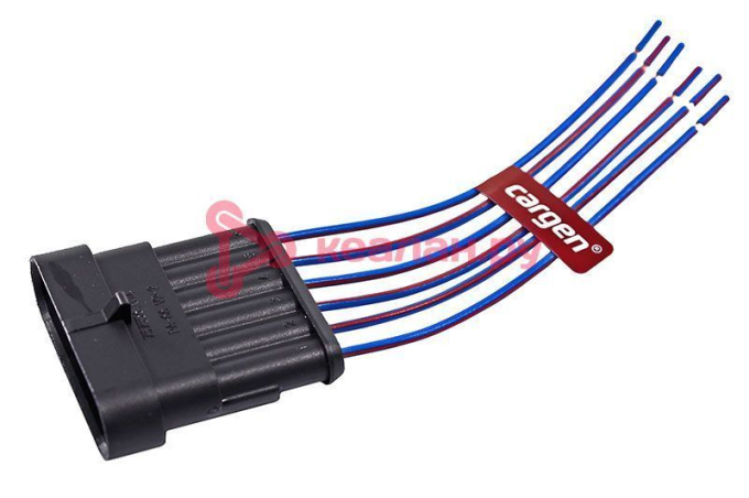 CARGEN AX3222 разъем 282108 штыревой 6-контактный, жгута форсунок, к жгуту ЭСУД ГАЗ, с проводами, 1 
