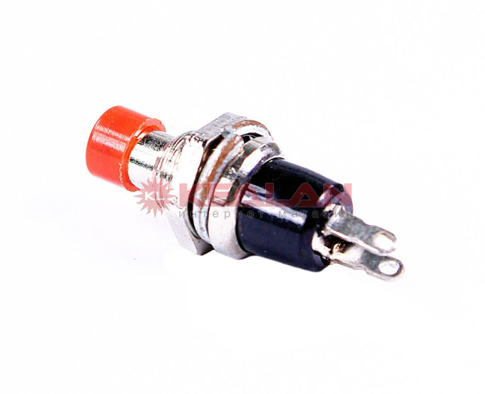 REXANT Выключатель-кнопка  металл 220V 2А (2с) (ON)-OFF  Ø7.2, красная, Micro (RWD-301, PBS-10B)