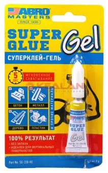 ABRO MASTERS SG-330-R суперклей-гель, 3 г.