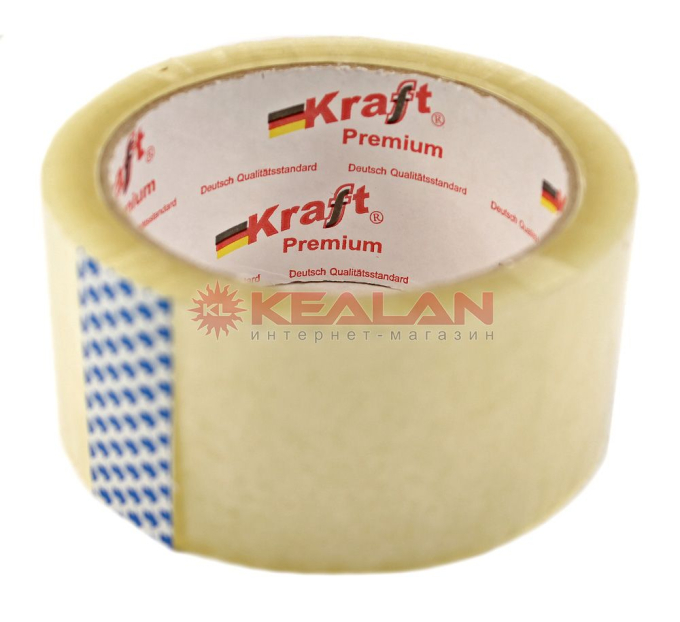 Kraft cкотч упаковочный прозрачный, 40 мкм, 48 мм, 66 м.
